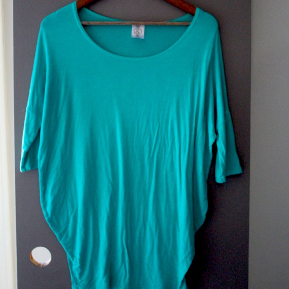 3/4 Sleeve Blue Blouse